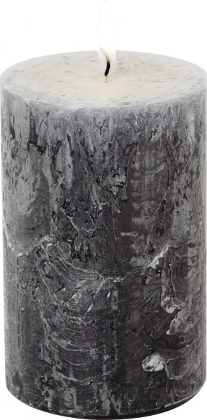 Stumpenkerze 11cm rustikal durchgefärbt grau