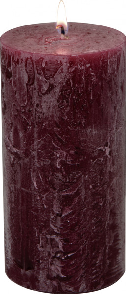 Stumpenkerze 14cm rustikal durchgefärbt dunkelrot