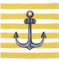 C Serviette Sailor`s Anchor yellow
