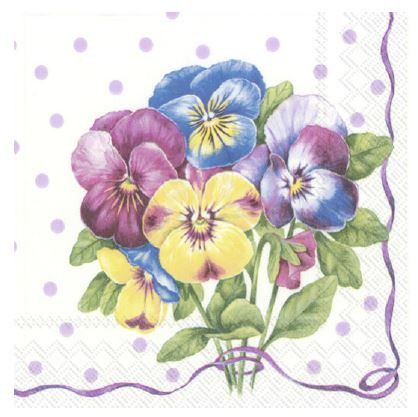 C Serviette Purple Pansy lilac