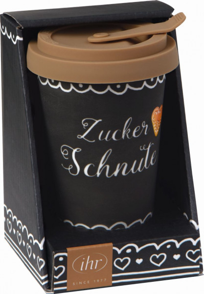 Coffee To Go Becher Zucker Schnute Porzellan/Silikon