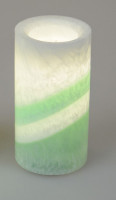 LED Kerze 8x15cm Streifen grün